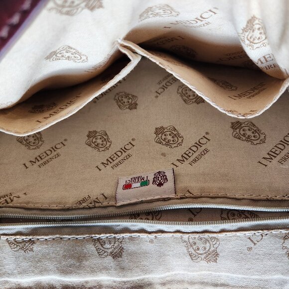 I Medici Vintage Brown Leather Crossbody/Messenger Bag - Tuscan Craftsmanship - Picture 7 of 15